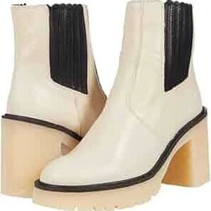 Free People James Chelsea Boot White Leather Size 40 Like New In Box Retail $188